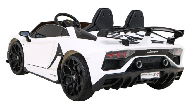 Lamborghini SVJ DRIFT pro 2 děti Bílá + funkce Drift + dálkové ovládání + MP3 LED + pomalý start