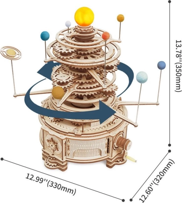 RoboTime 3D dřevěné mechanické puzzle Planetárium