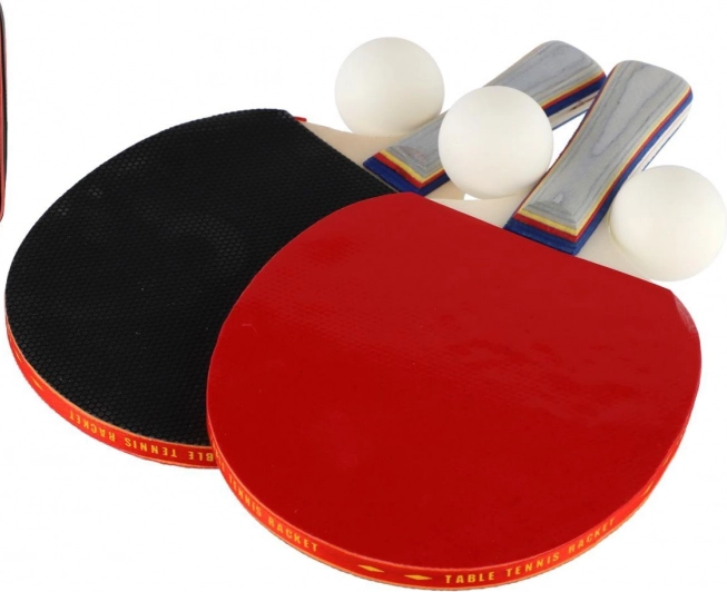 Sada na stolní tenis: 2 pálky + 3 míčky v pouzdru