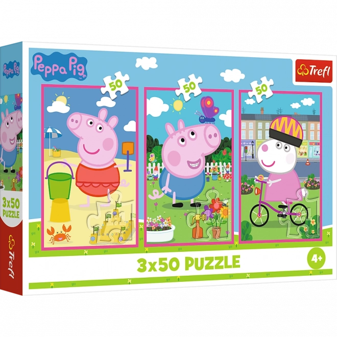 Puzzle 3x50 Peppa Pig - Síla přátelství