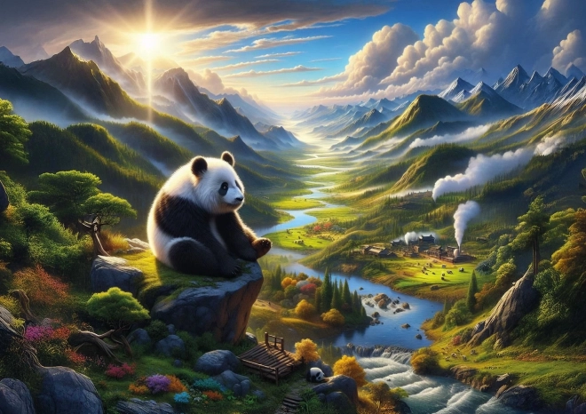 Puzzle Útočiště pro Pandou 500 dílků