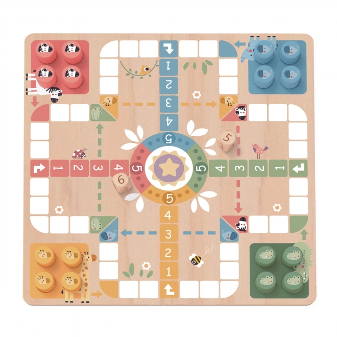 Woopie Green stolní hry Logické 2v1 Ludo Člověče, nezlob se + Zachraň zvířátka