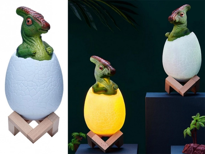 Noční světlo dinosaurus vajíčko RGB LED pro děti