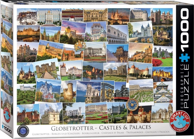 EUROGRAPHICS Puzzle Světoběžník - Hrady a zámky 1000 dílků