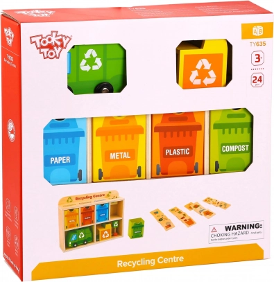 Tooky Toy Dřevěné Centrum Recyklace Edukační Třídič