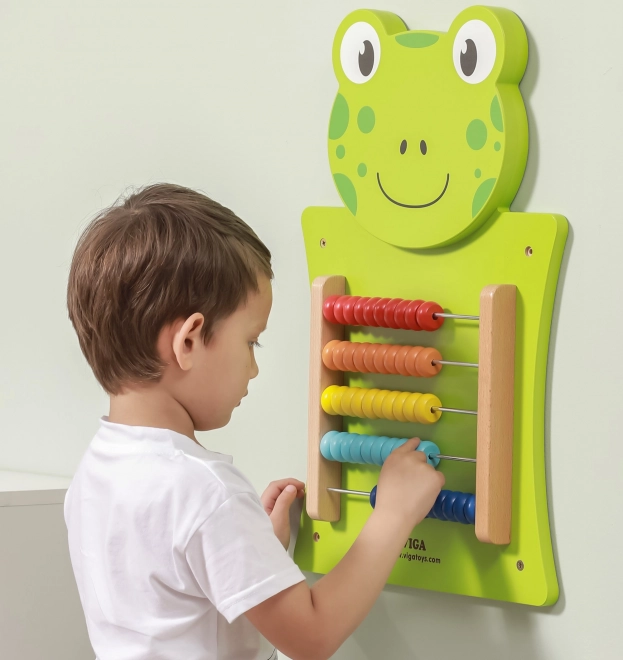 Viga dřevěná tabule s počítadlem žabka montessori certifikát FSC