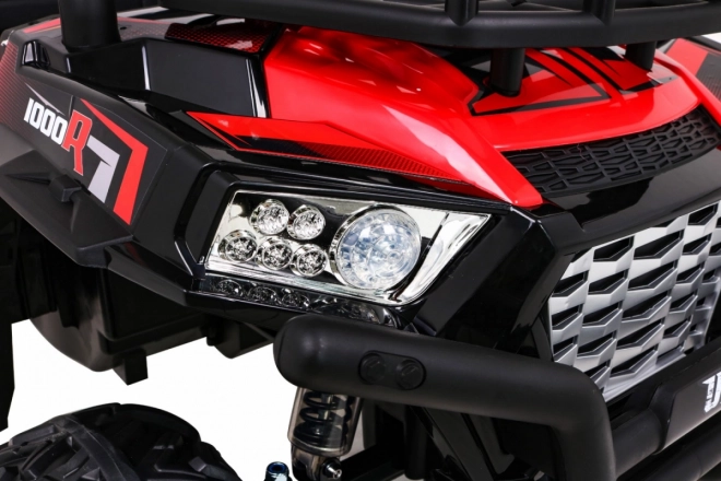 Buggy UTV Off-roader pro děti Červená + dálkové ovládání + nosič zavazadel + pomalý start + EVA + MP3 LED