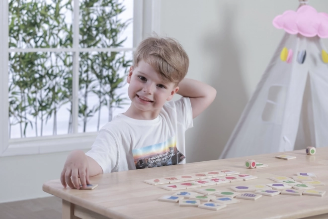 Dřevěná výuková hra Srovnat a sladit barvy a tvary