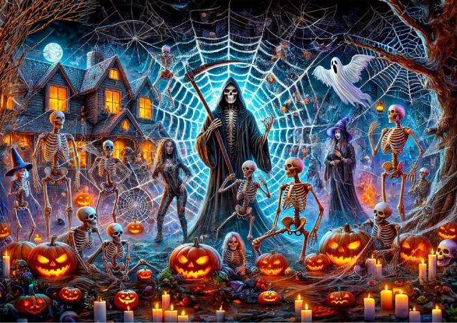 Dřevěné puzzle Halloweenský Pán smrti