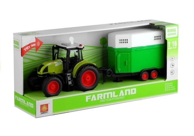 Traktor s koňským přívěsem Zvuk 1:16