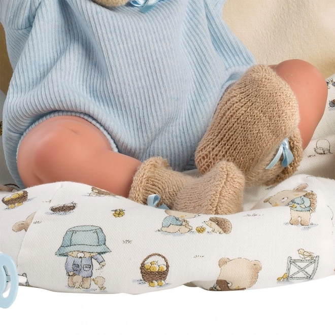 Llorens 73885 NEW BORN CHLAPEČEK - realistická panenka miminko s celovinylovým tělem - 40 cm