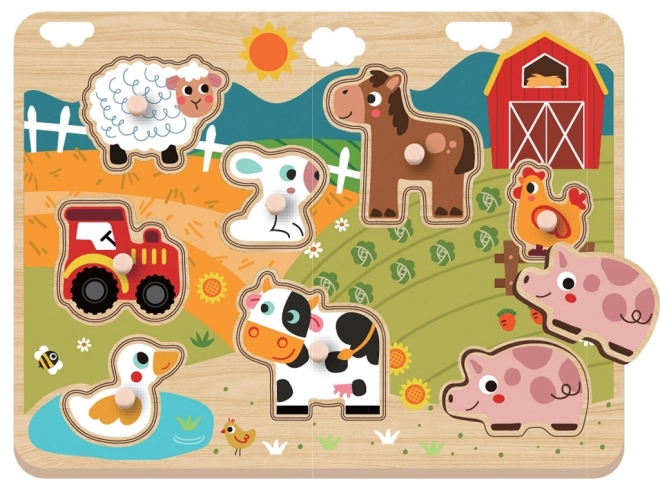 Dřevěné vkládací puzzle Farma od 2Kids Toys