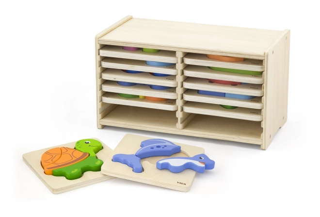 Dřevěné puzzle Viga 12 desek