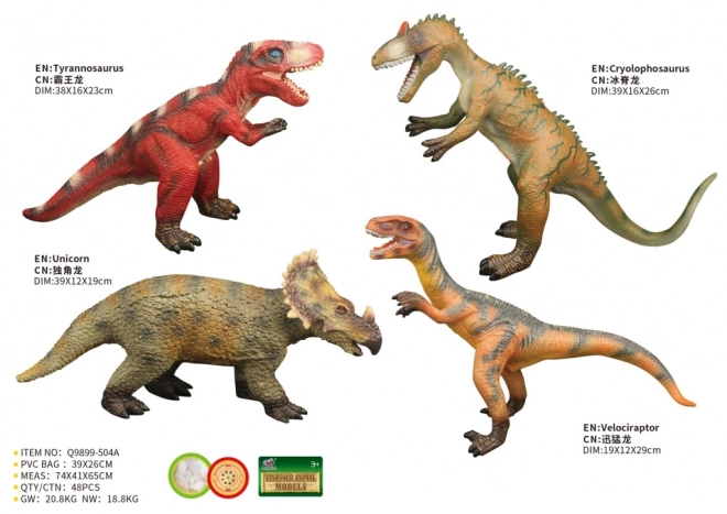 Měkký dinosaurus 42 cm - 4 druhy