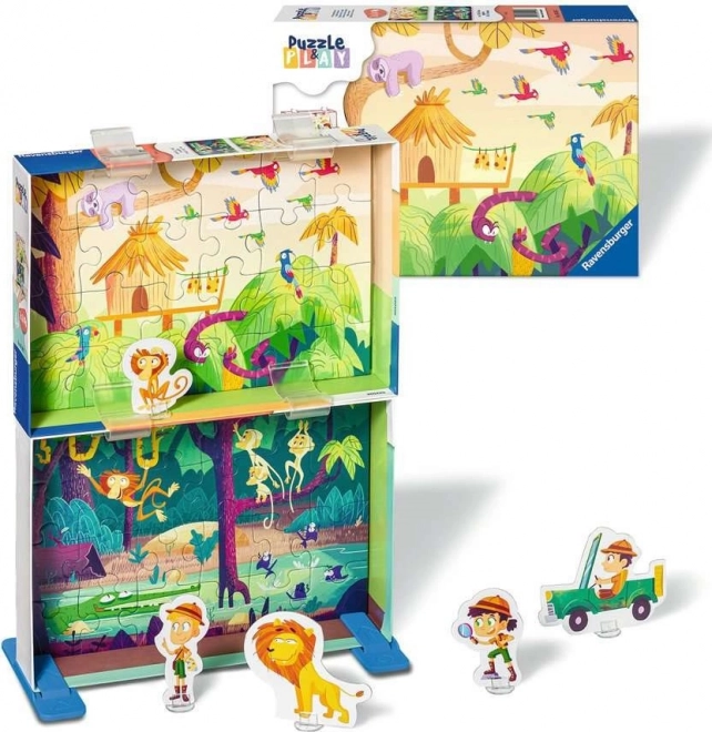 RAVENSBURGER Puzzle&Play: Dobrodružství v džungli 2x24 dílků