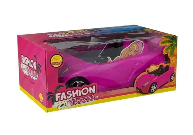 Růžové autíčko pro panenky Cabrio 34 cm