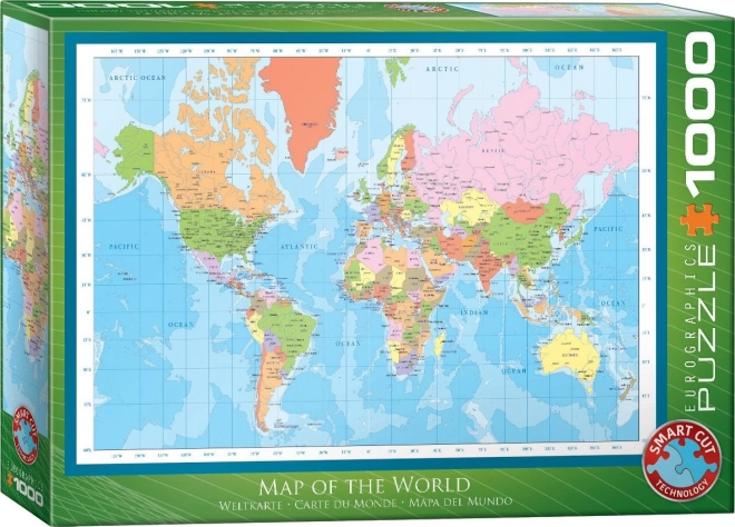 EUROGRAPHICS Puzzle Mapa světa 1000 dílků