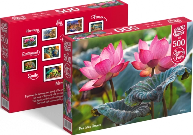 Puzzle Růžové květy lotusu 500 dílků