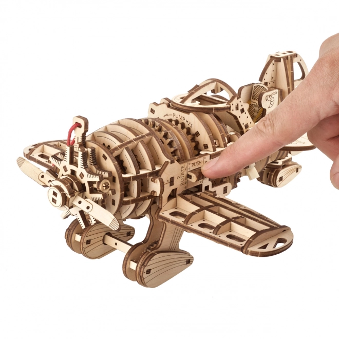 Dřevěné mechanické puzzle Letadlo Mad Hornet 3D od Ugears