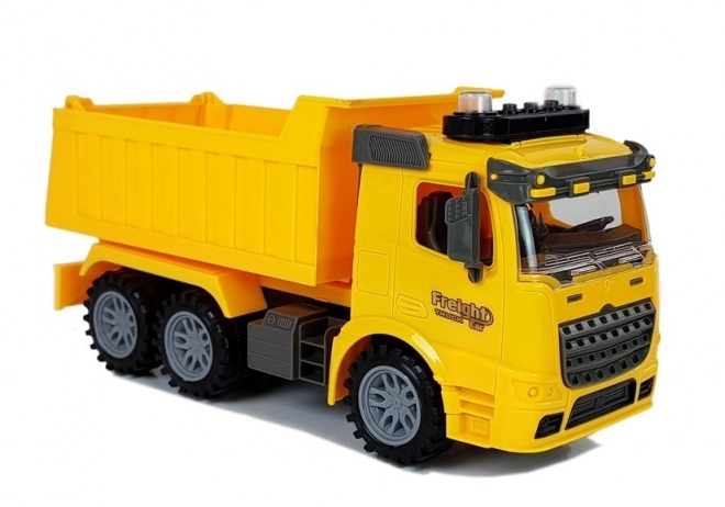 Stavební sada nákladní auto s dopravními značkami a světly 1:14 žlutá