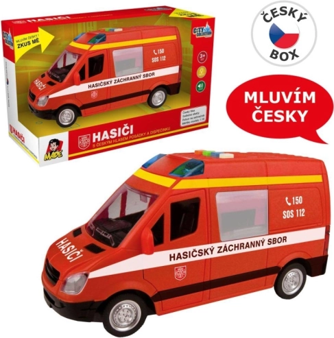 Hasičská dodávka na setrvačník se zvukem a světlem