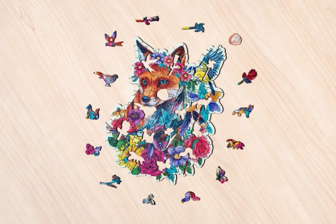Dřevěné puzzle Barevná liška 150 dílků