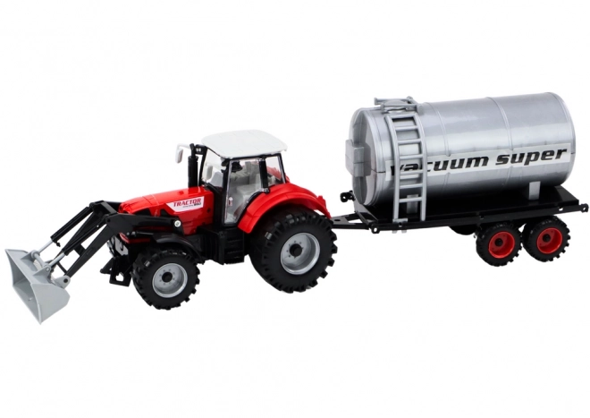 Zemědělský traktor bagr s cisternou Červený pohon