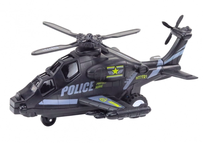 Policejní helikoptéra s frikčním pohonem, světlem a zvukem