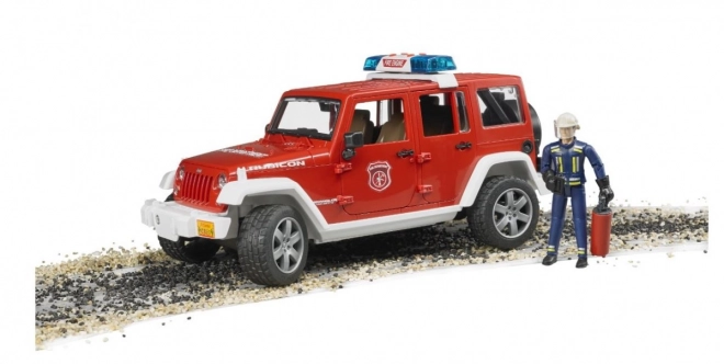 Červený požární Jeep Wrangler s figurkou a příslušenstvím