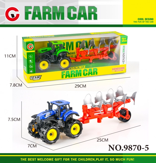 Traktor s pluhem na setrvačník 25 cm