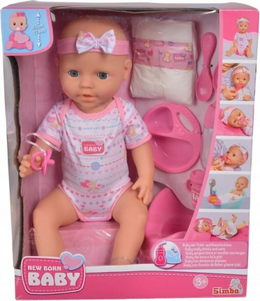 Interaktivní panenka 43 cm new born baby od Simba