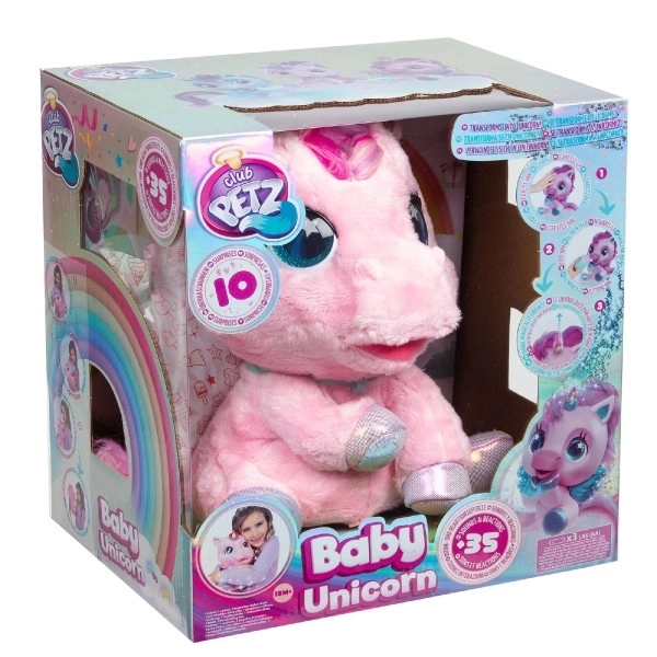 Interaktivní jednorožec Club Petz My Baby Unicorn růžový – Modrý
