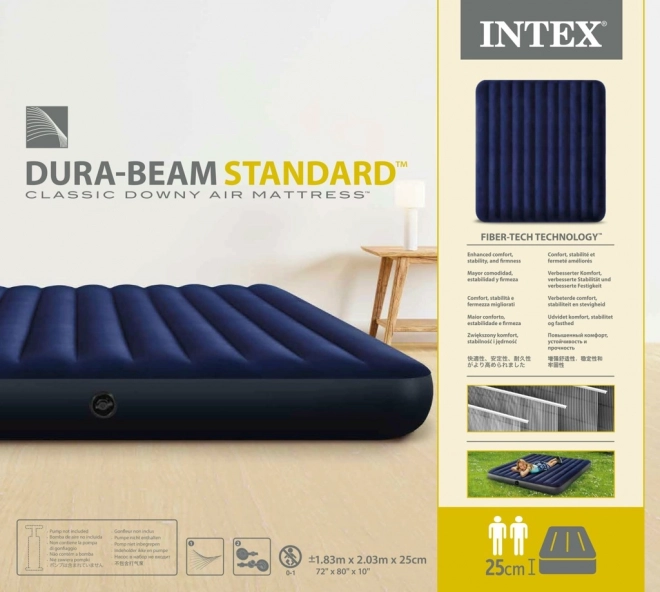 Nafukovací Dvojitá Matraca Velour 203x183 cm INTEX