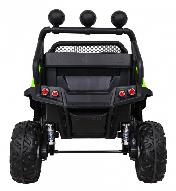 Mercedes Benz Unimog pro děti Zelený + pohon 4x4 + dálkové ovládání + zavazadlový prostor + pomalý start + MP3 LED