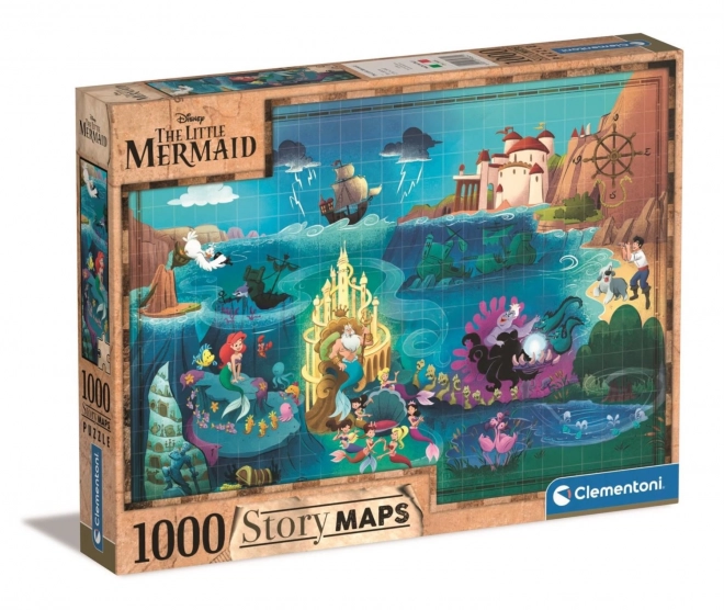 Puzzle Story Maps malá mořská víla 1000 dílků