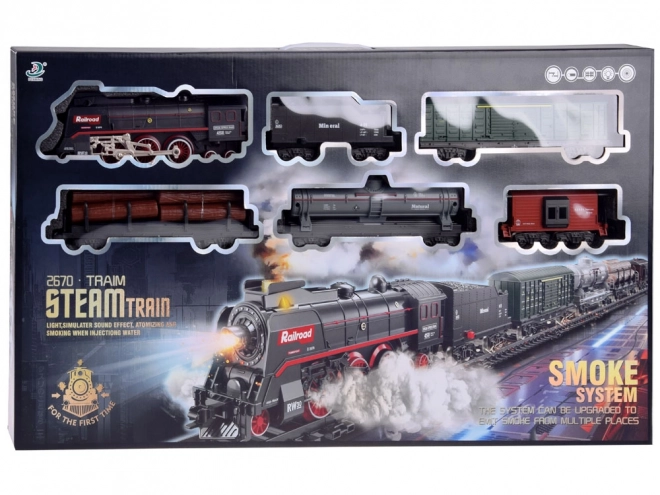 Elektrický vláček 185x99cm kouř se vypařuje zvukový efekt RC0622