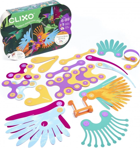 Clixo tropical birds magnetická stavebnice 22 ks