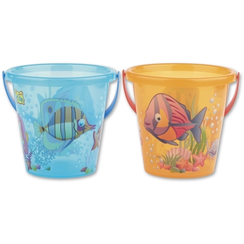 Androni Kyblík rybičky průhledný průměr 13 cm – Modrý