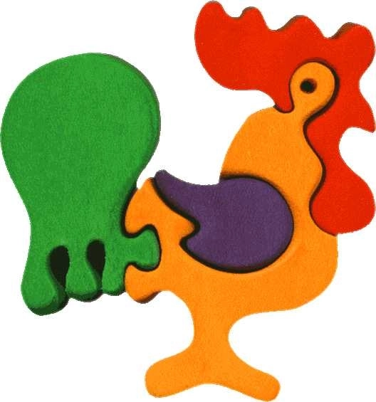 Fauna dřevěné vkládací puzzle malý kohout