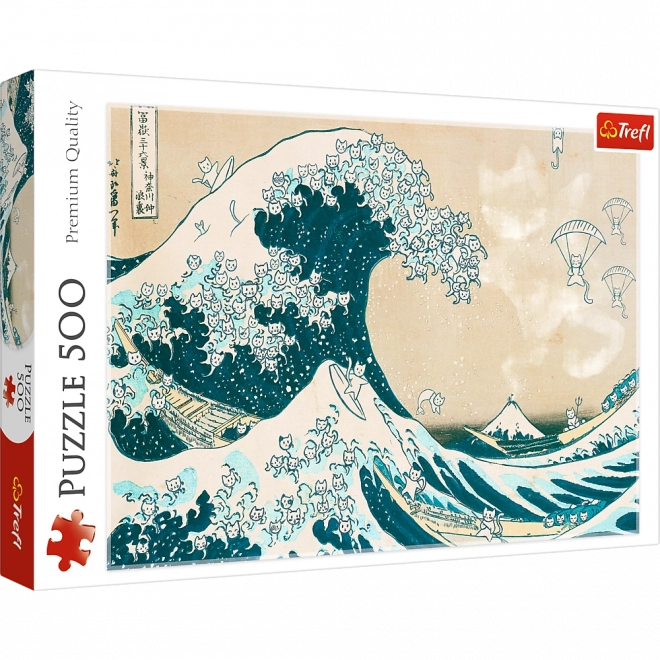 Puzzle 500 dílků – velká kočičí vlna Trefl