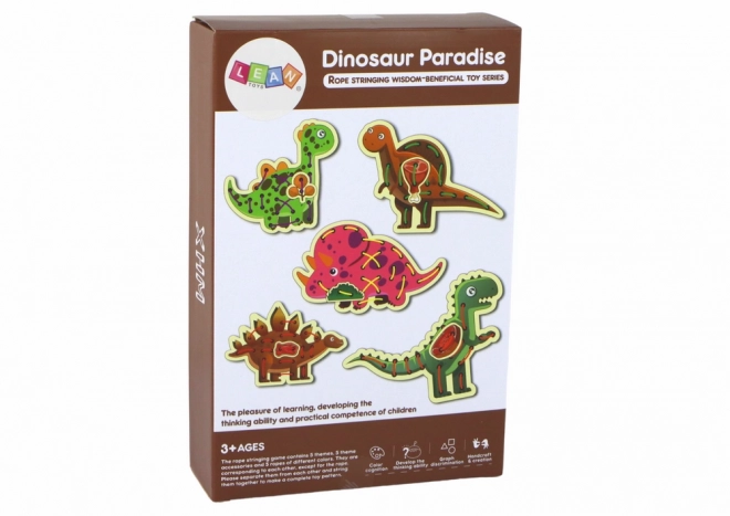 Dinozaurů Raj - Dřevěné Šněrovací Hračky