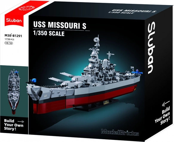 Stavebnice Sluban Bitevní loď USS Missouri 1:350