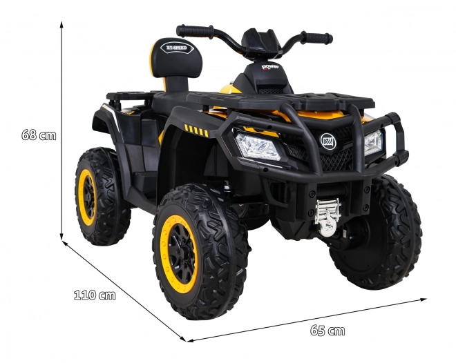 Čtyřkolka XT-Speed pro děti žlutá + 4x4 + EVA + pomalý start + rádio MP3 + LED dioda