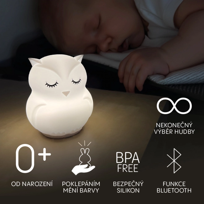 Silikonová LED noční lampa s hudbou - Králíček