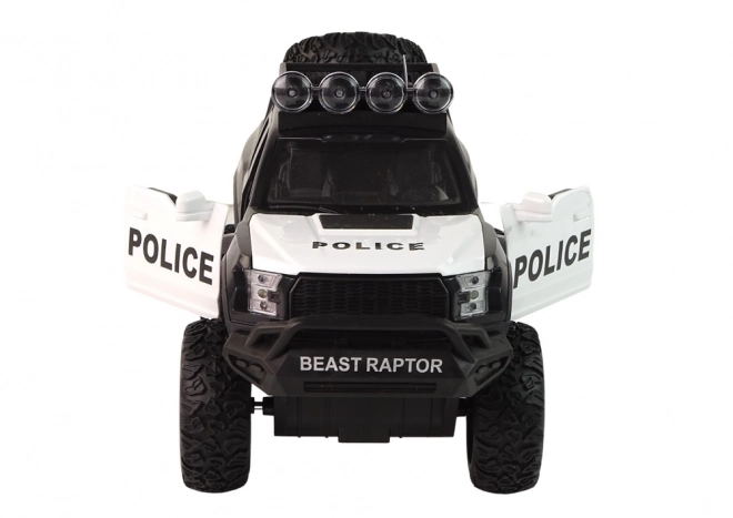 Terénní vozidlo Raptor Police Black Otevíratelné dveře Zvuková světla
