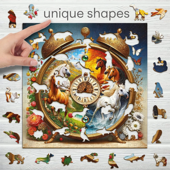 Dřevěné puzzle Koňské hodiny 250 dílků