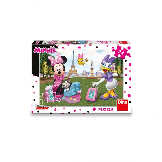 Puzzle Minnie a Daisy v Paříži 24 dílků