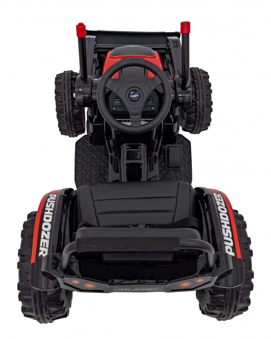 Dětský červený traktor a bagr na baterie s pohyblivou lžící