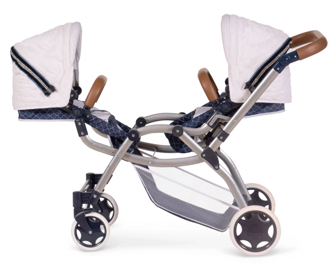 DeCuevas 80337 Skládací kočárek pro dvojčata panenky 3 v 1 s batůžkem TOP Collection 2020 - 81 cm