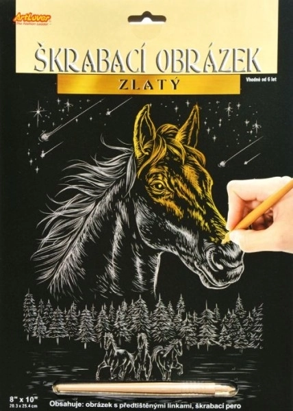 Škrabací obrázek Gepard (zlatý)